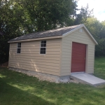 Canyon Red Roll up door and concrete ramp